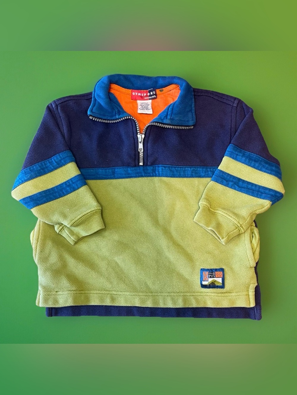 VTG 1998 Gymboree GymSport Pullover Sweater Fleece 1/4 Zip Color Block 2T 3T Sm